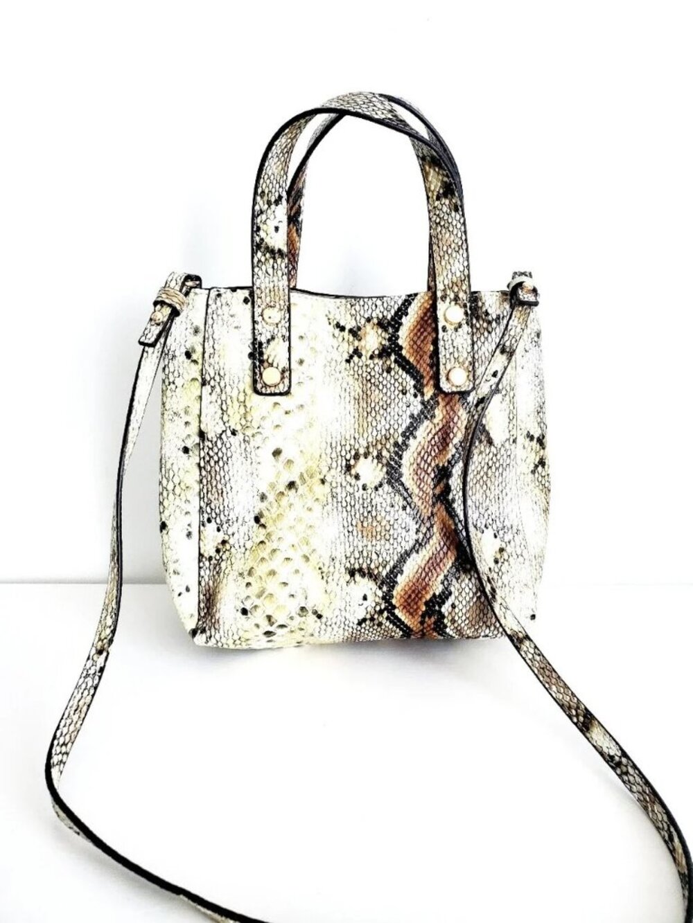 H&M Faux Snakeskin Mini Tote Crossbody Bag - Like New